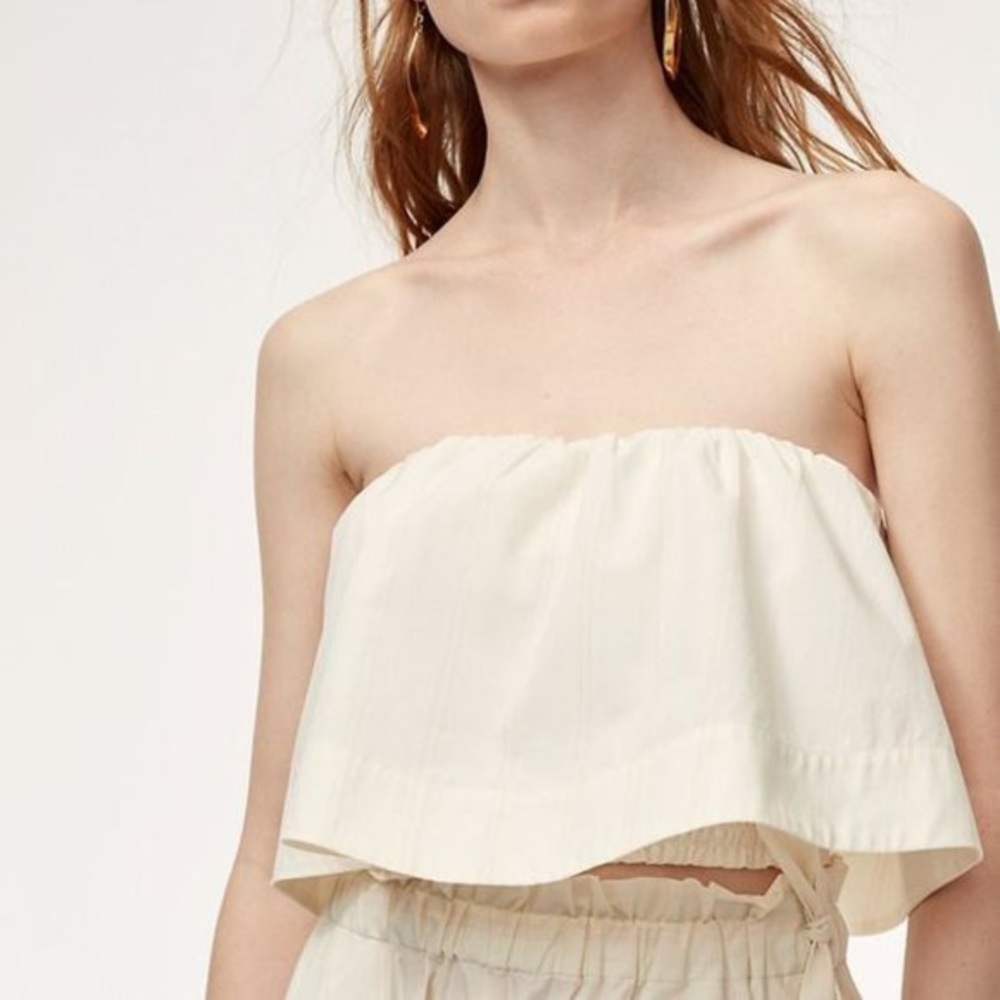 Aritzia Wilfred Bonaventure Blouse Tube Crop Top